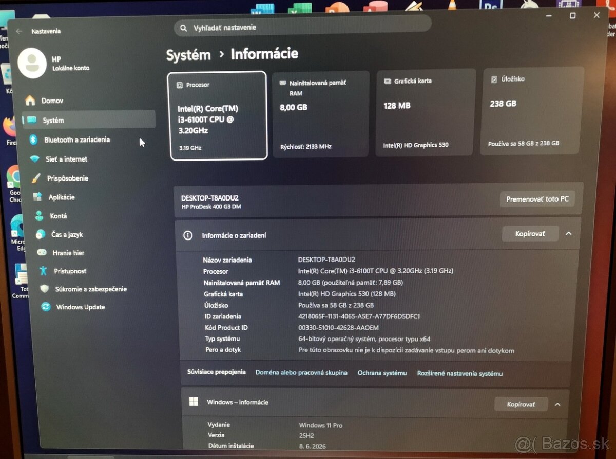 Predám starší PC HP ProDesk 400 G3 Mini DM (12) - 5