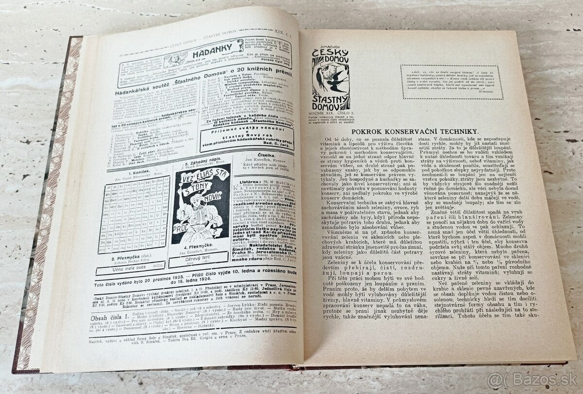 Časopisy Šťastný domov, svázaný ročník 1924, krásný stav - 5