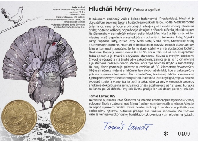 Autorská karta k 5€ minciam Slovensko / 5 euro mince. - 5