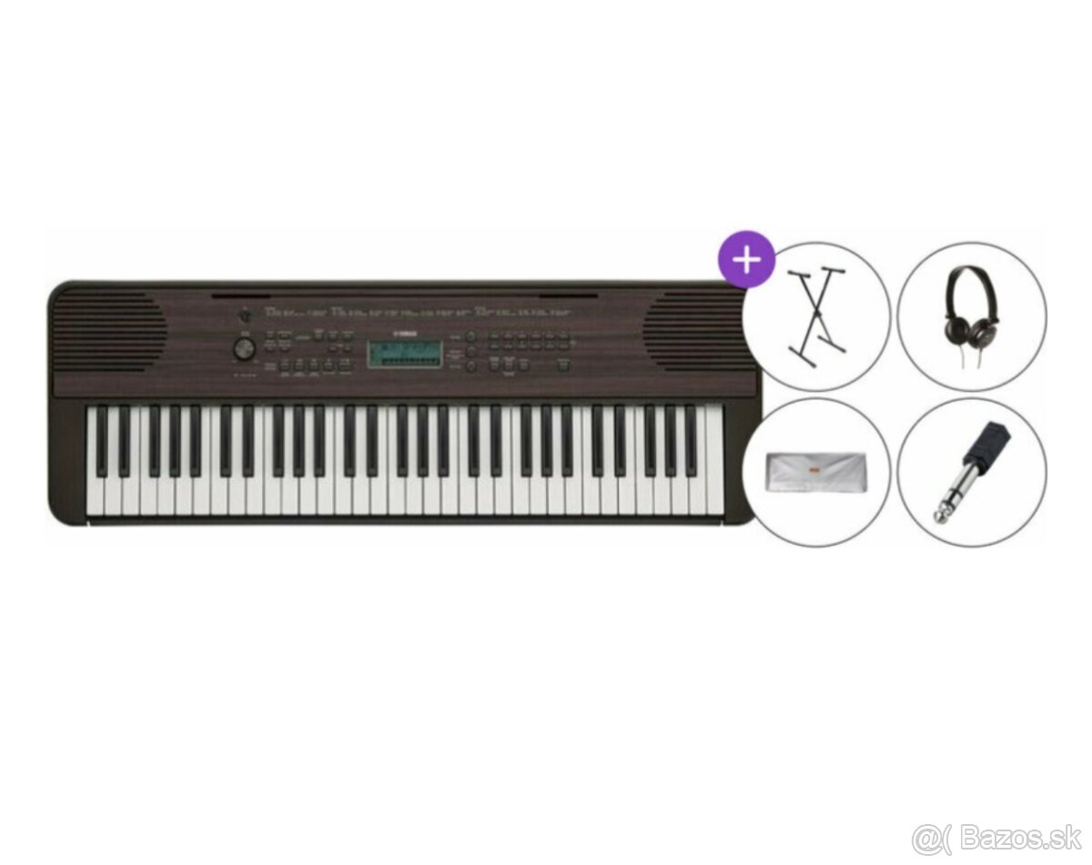 Yamaha PSR E360 SET Keyboard s dynamikou Dark Walnut - 5