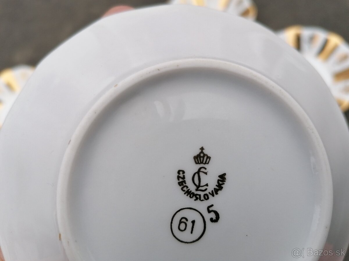 Predám porcelánová sada zlatené misky- taniere - 5
