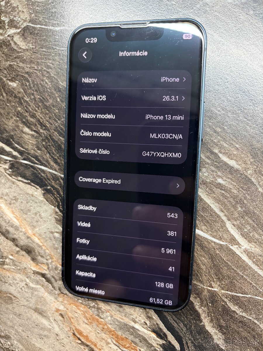 Iphone 13mini - 128GB midnight blue - 5