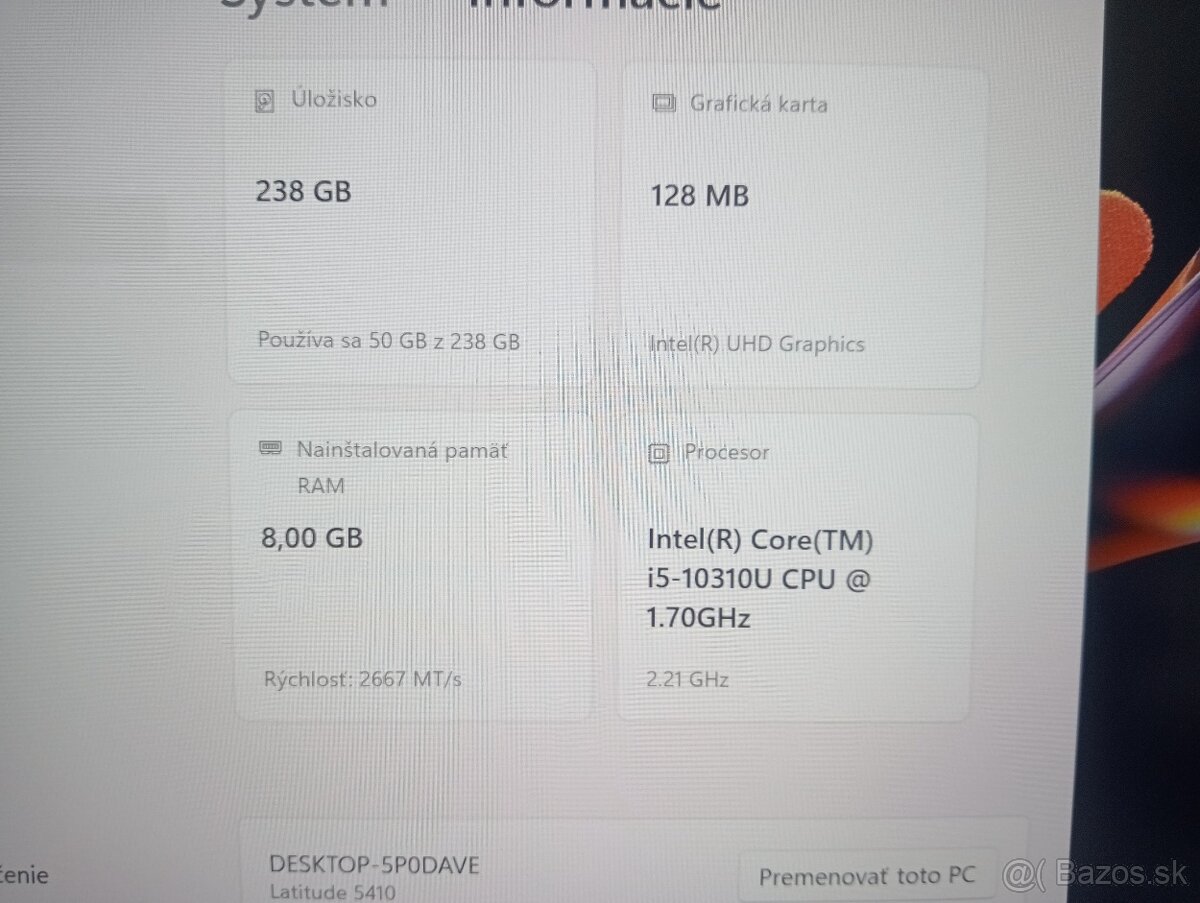 rozpredám funkčný notebook Dell latitude 5410 - 5