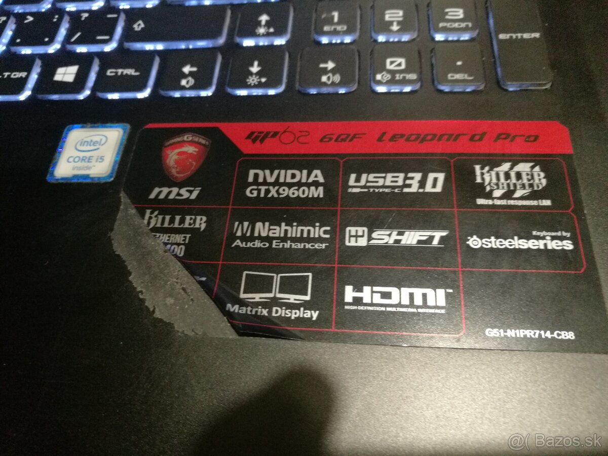 MSI GP62 LEOPARD PRO. Herná mašina. - 5