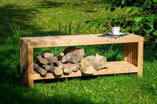 Robustná záhradná lavica FREJA s úložným priestorom - 5