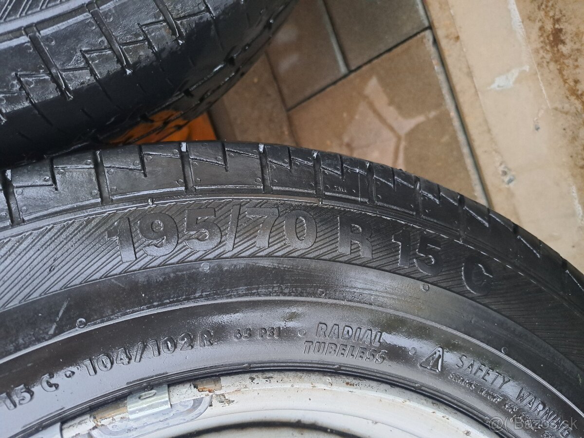 Dodavkové "plechače" 5x108 R15 + Letné pneu 195/70 R15C - 5