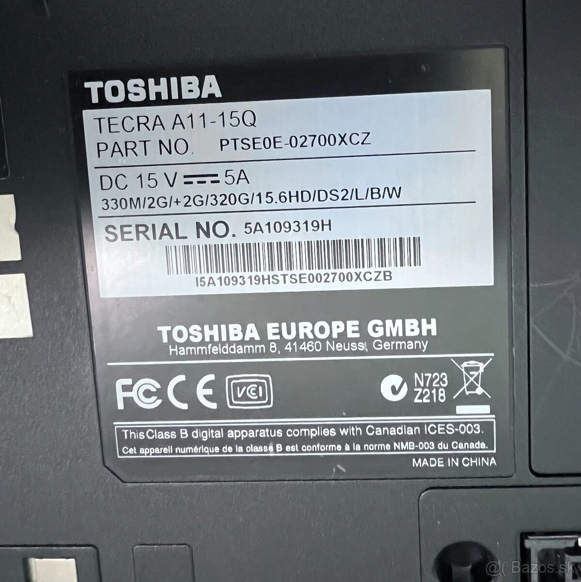 Toshiba Tecra / Intel i3 / 4GB RAM / 500GB HDD / 15.6" - 5