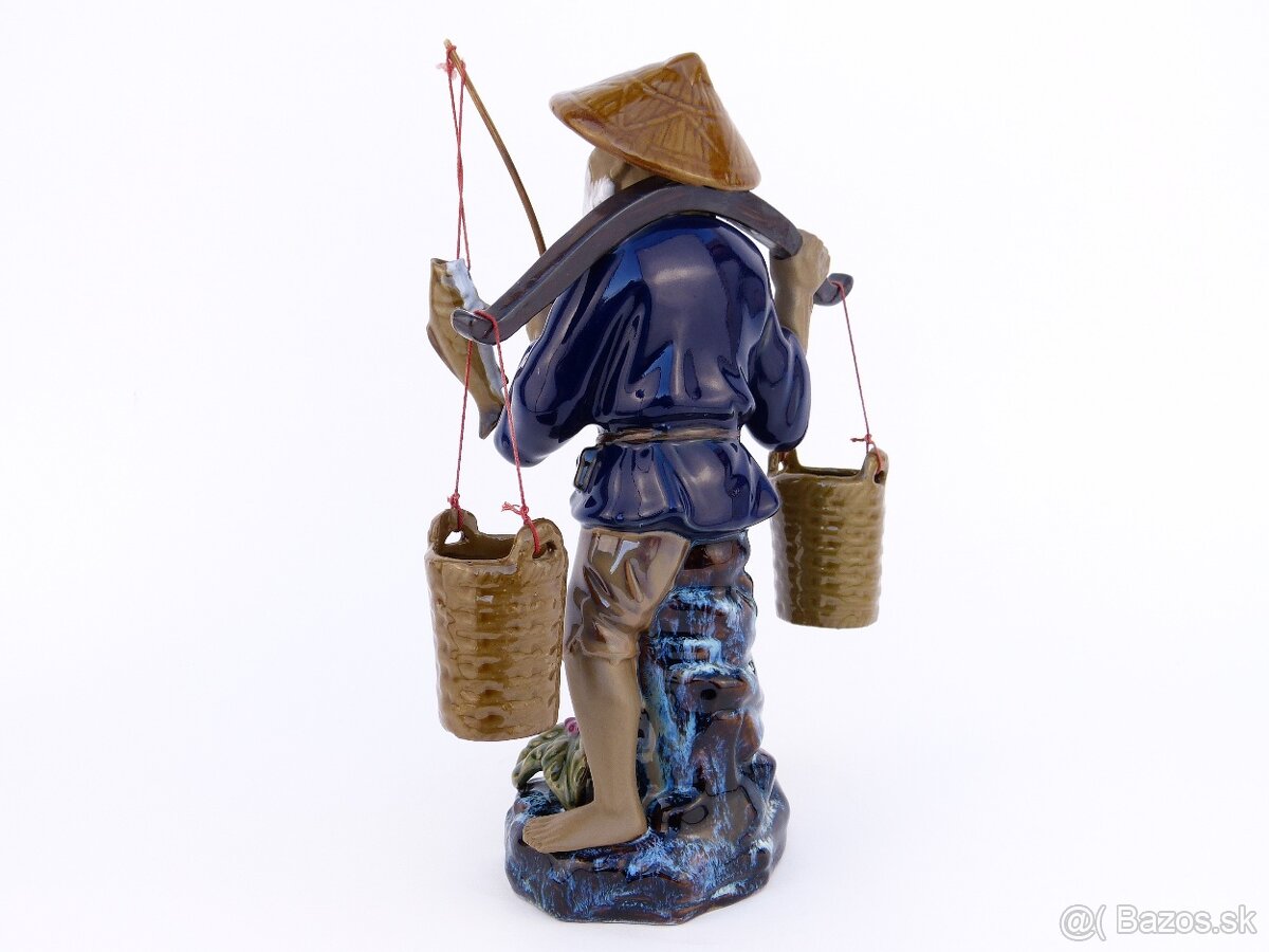 Japonská Keramická Figúrka - Rybár - 5