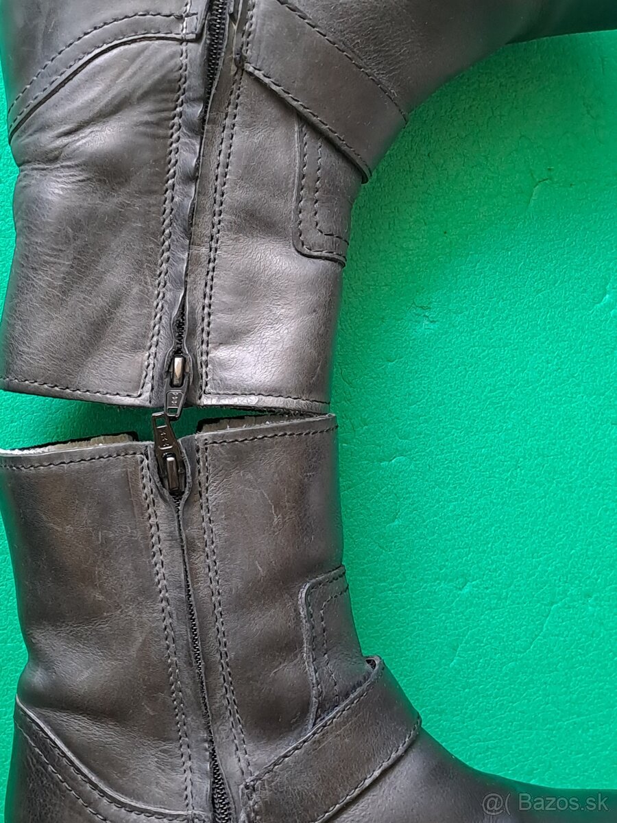 Dámske kožené čižmy nízke 37 - 5