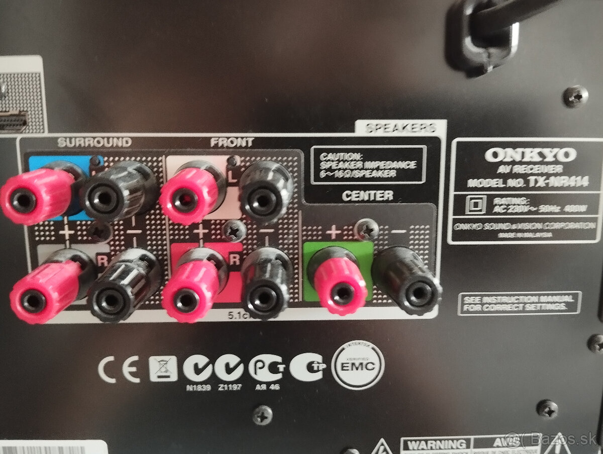 Predám ONKYO TX-NR414 zosilovač a receiver - 5