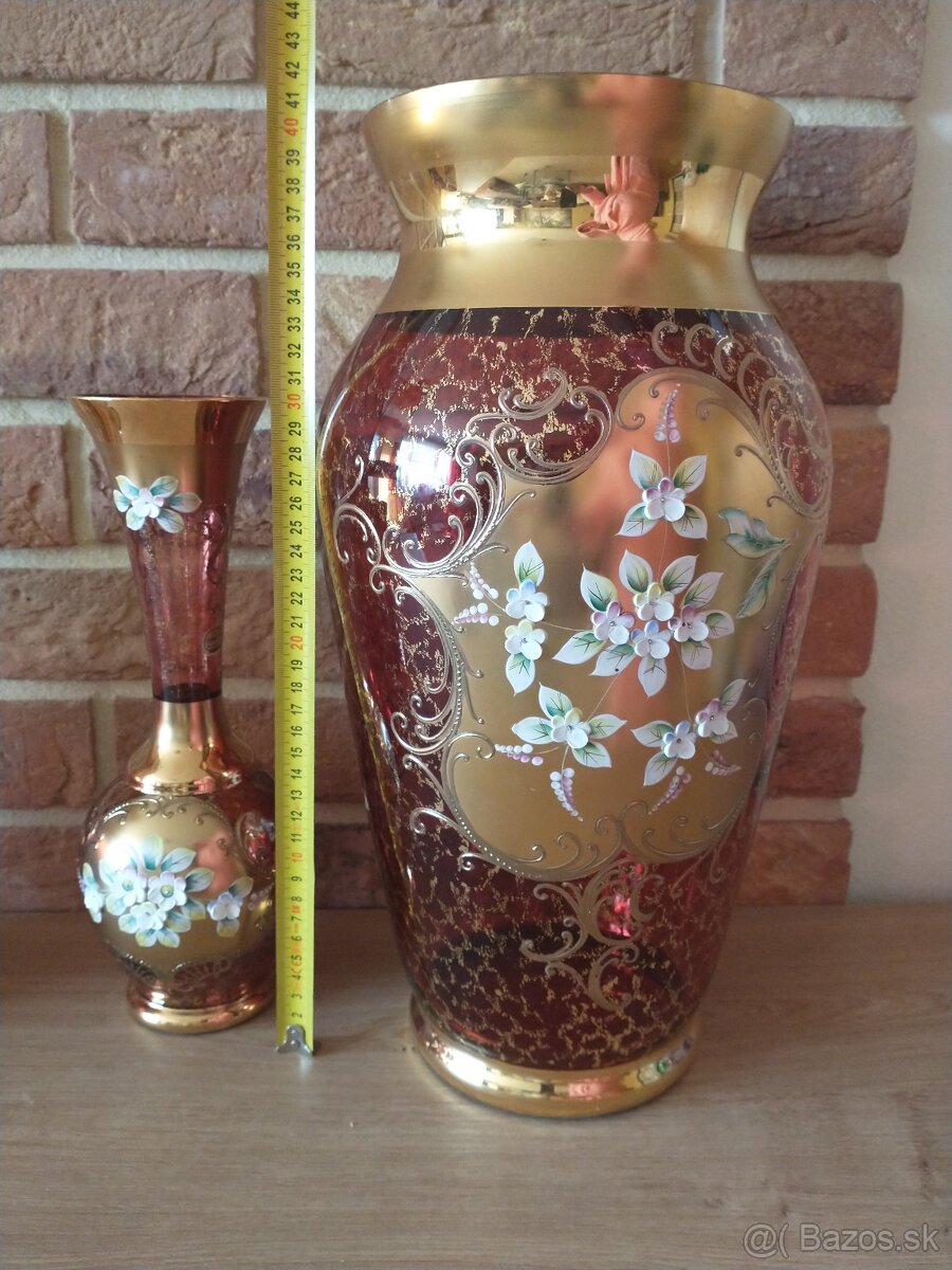 borské sklo, hutné sklo, zlatá zuzana ružová - 5