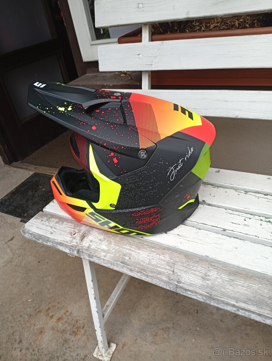 Kvalitná prilba SHOT červená žltá - 5