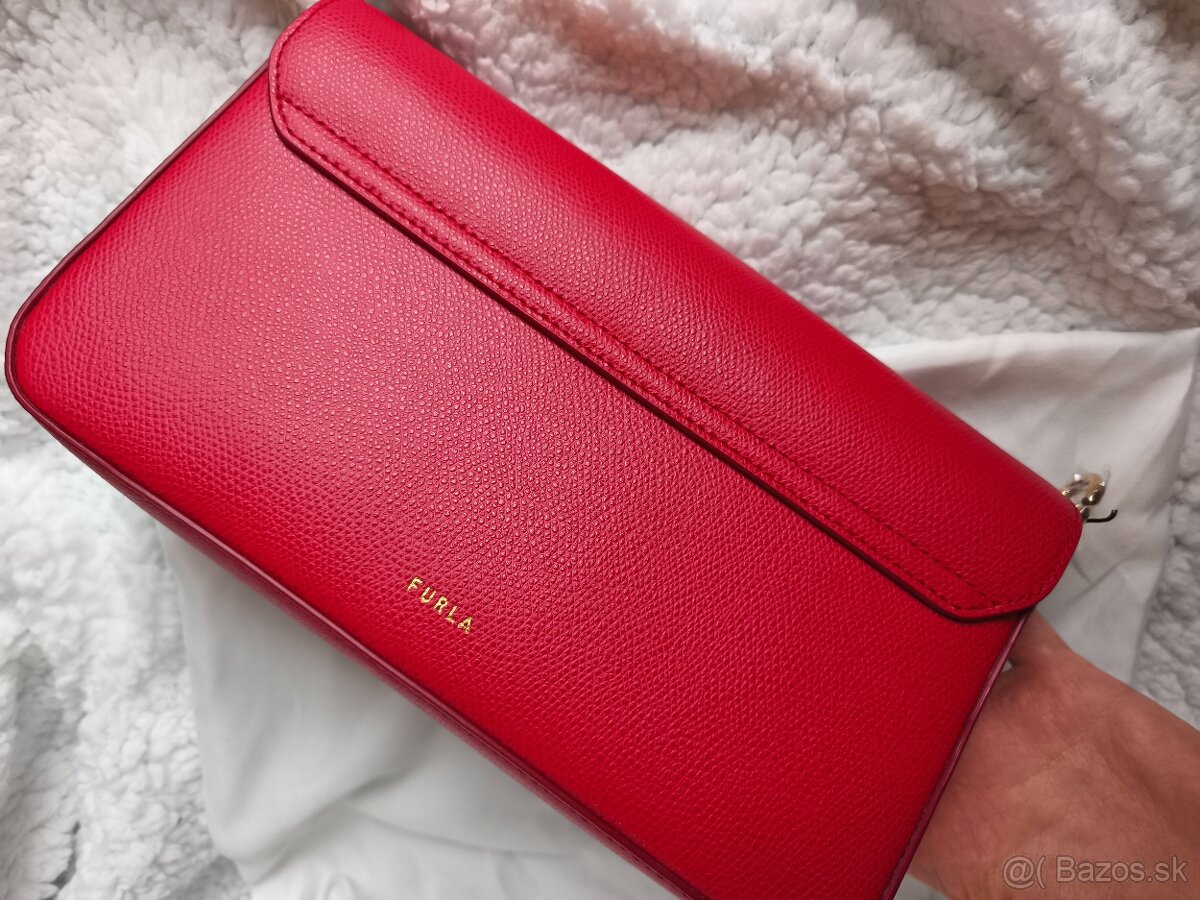 Červená kožená kabelka zn. Furla - 5