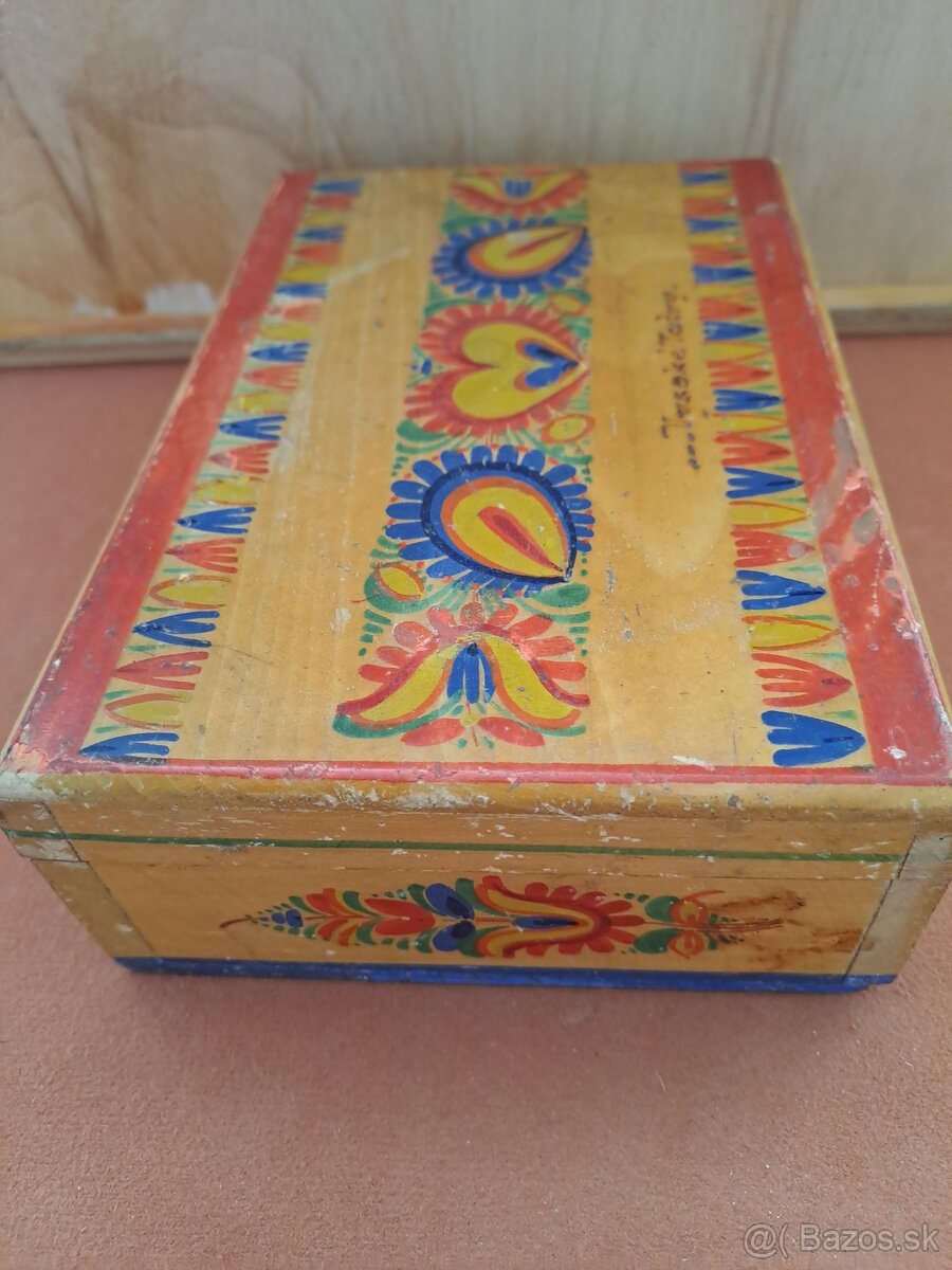 Dřevěné šperkovnice/krabička s folklórními vzory - 5