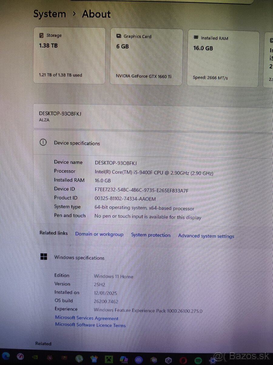 Herný počítač gtx 1660 ti / i5 9400F - 5