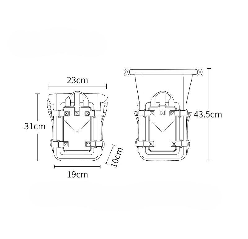 Tašky na rám, padáky, držáky, Crash Tašky, 2 kusy - 5
