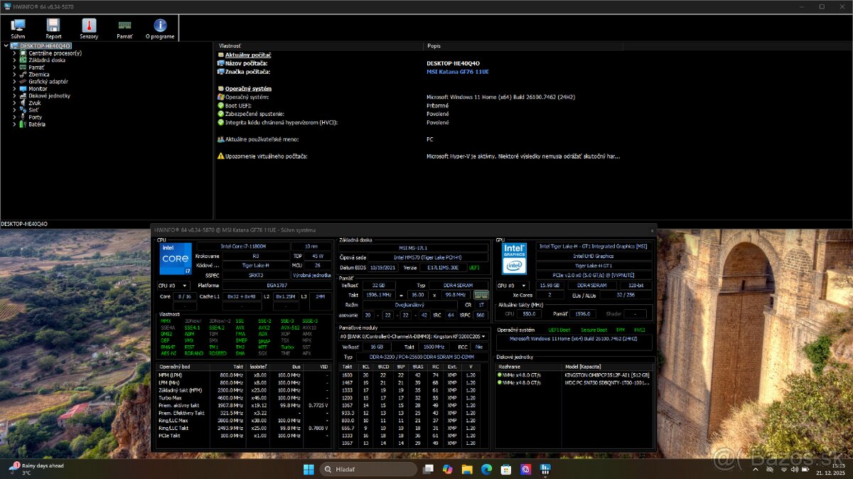 Herný NB MSI Katana GF76 (17.3", i7, 32GB, 1.5TB, RTX 3060) - 5