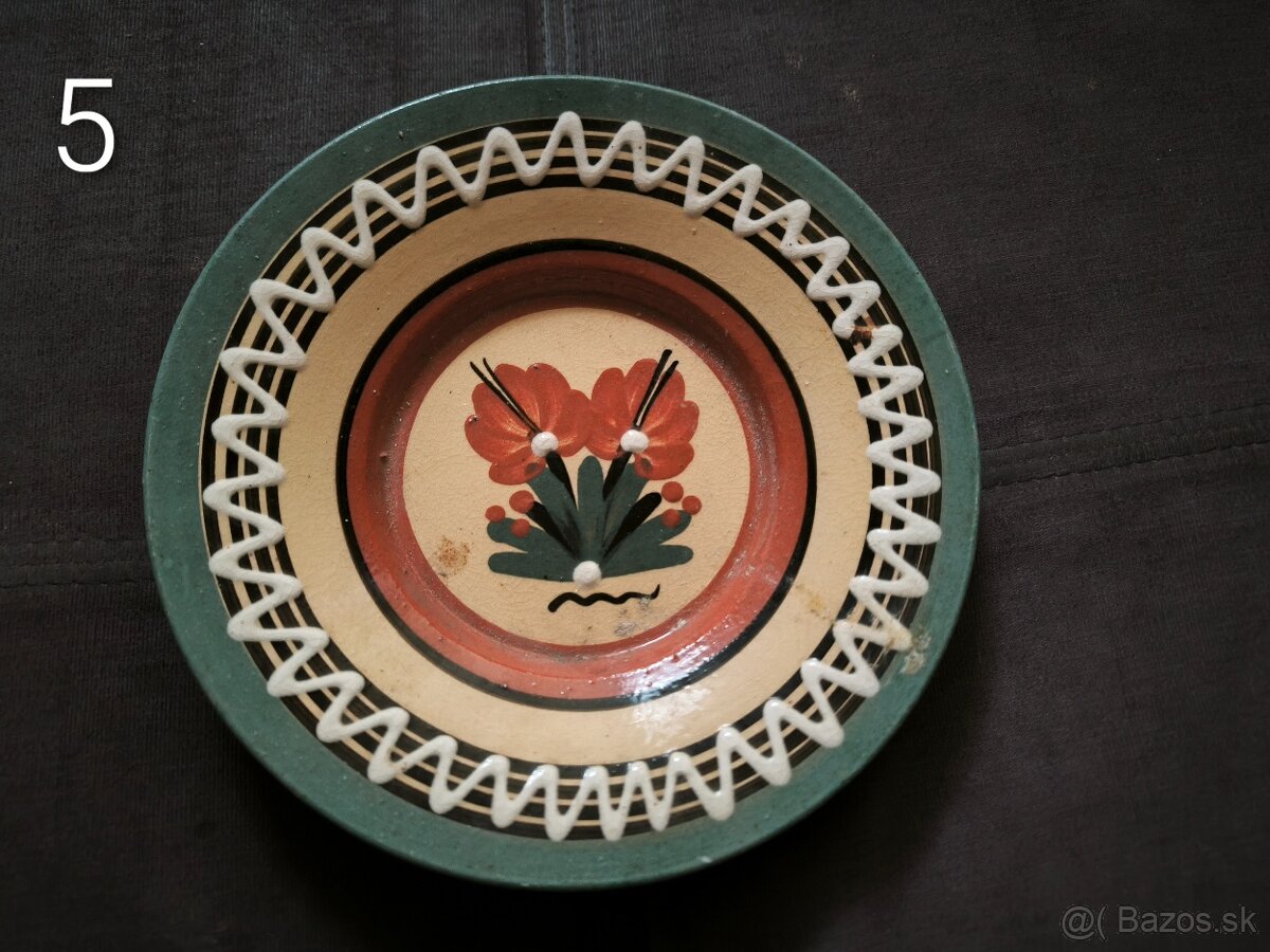 Retro remeselné keramické taniere - znížená cena - 5