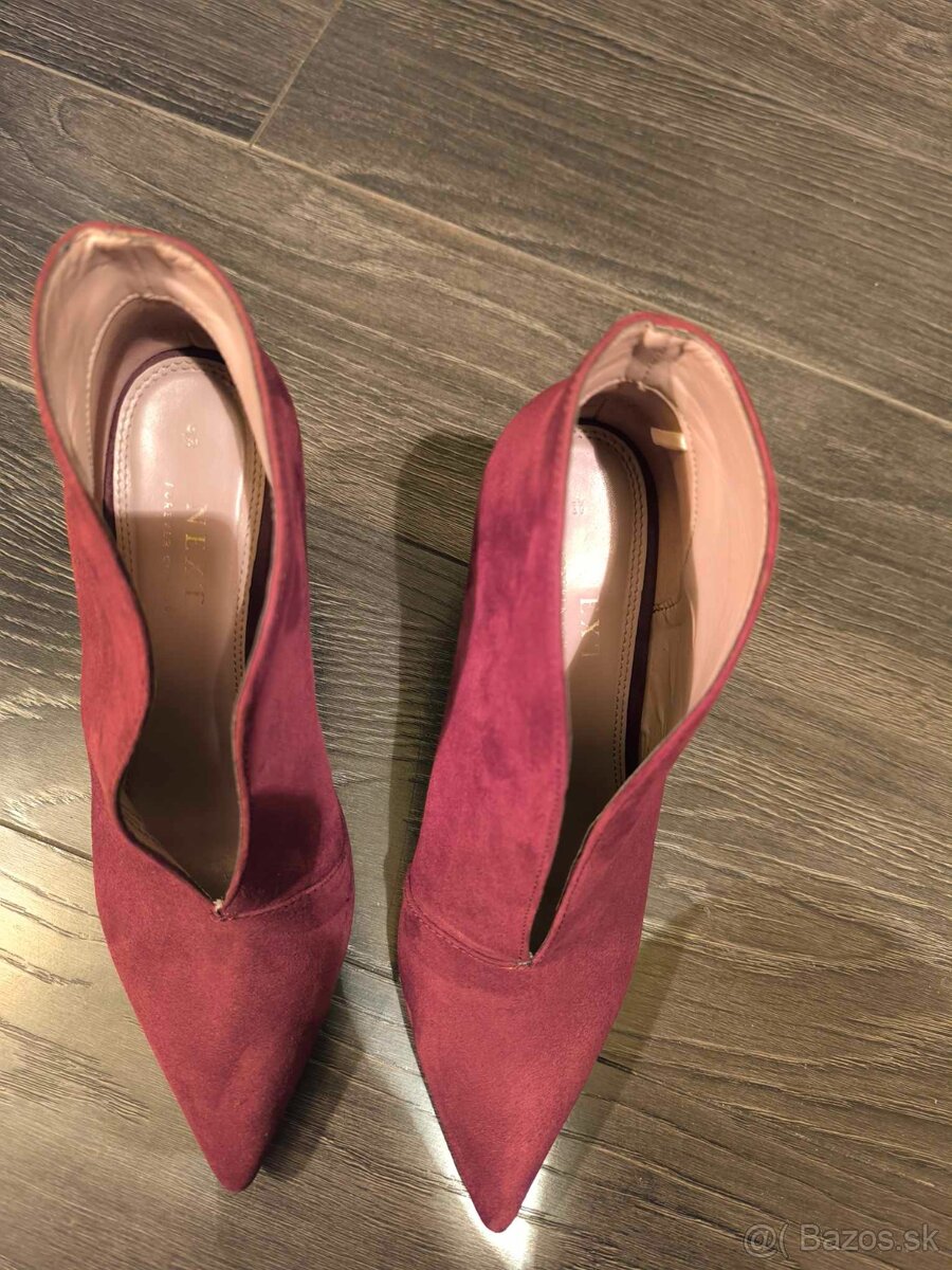 NEXT trendy bordové semišové čižmičky štýlové 39 - 5