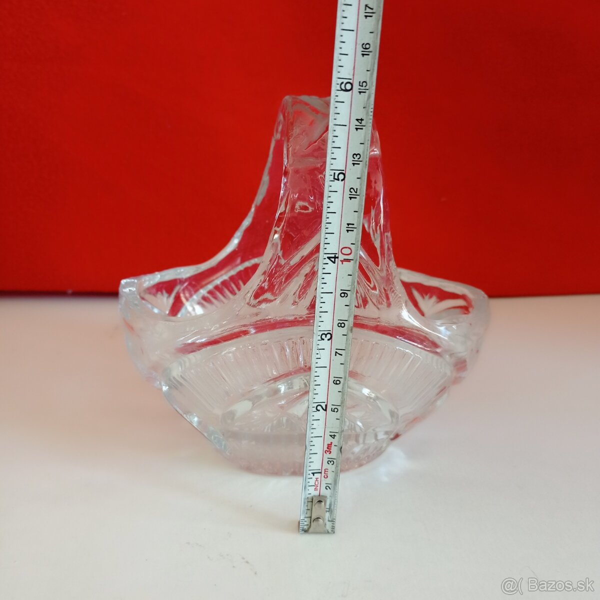 Milý vintage košík - liate sklo - 5