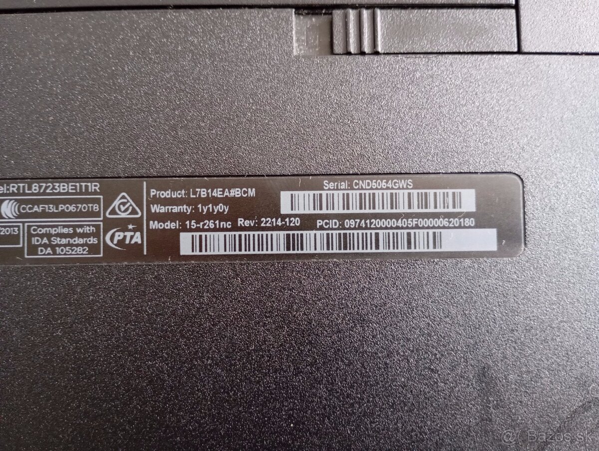 rozpredám na diely notebook Hp 15 - r261nc - 5