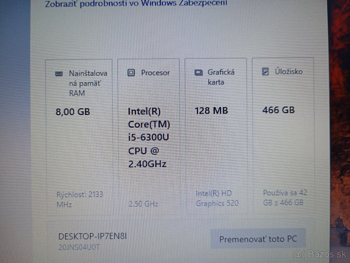 Lenovo Thinkpad T470 + Intel core i5 + 8gb ram + 500gb hdd - 5