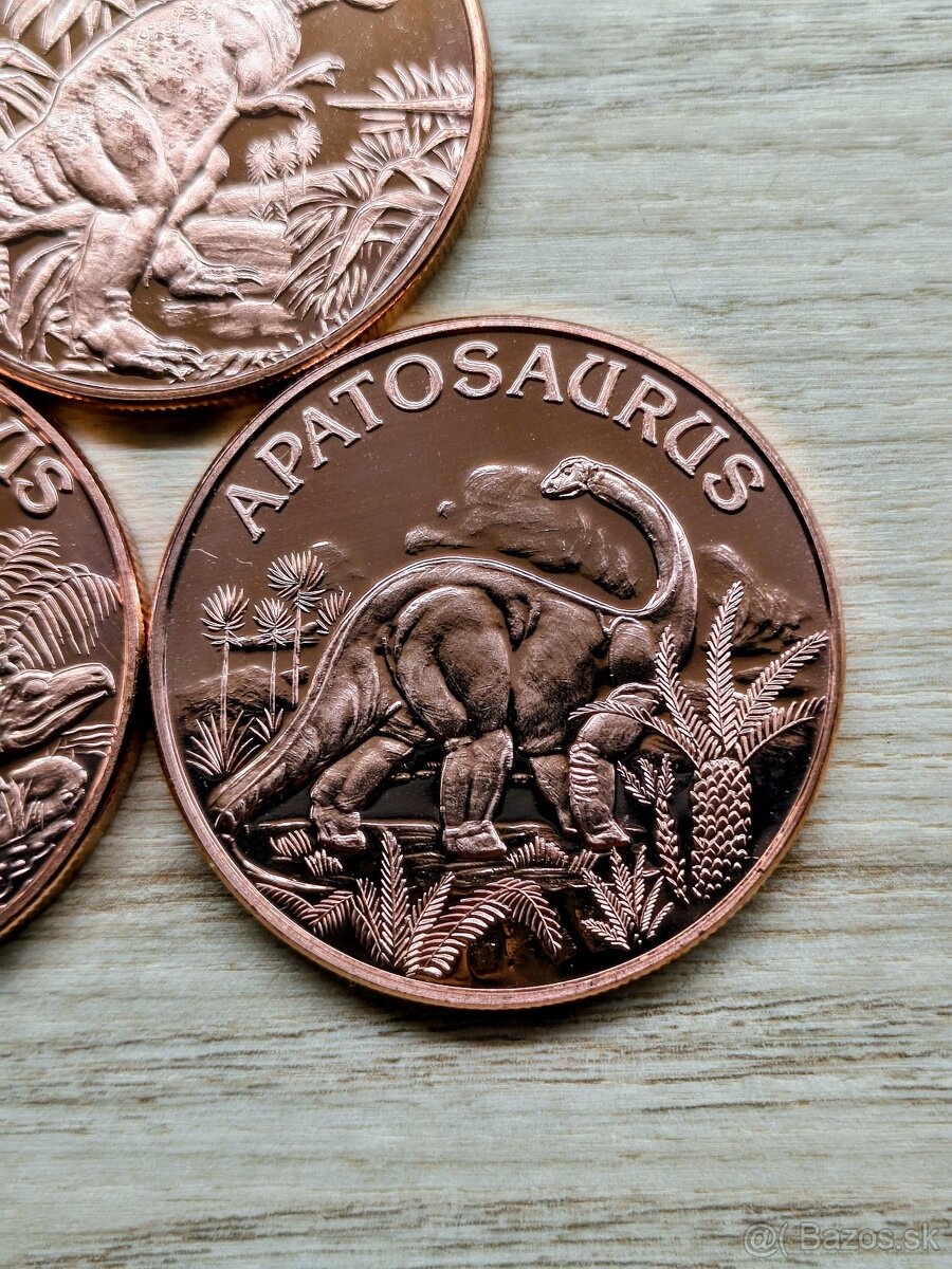 Medené investičné zliatky DINOSAURY - 5