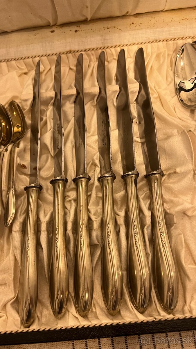 Starožitné striebrené príbory, sada príborov - 5