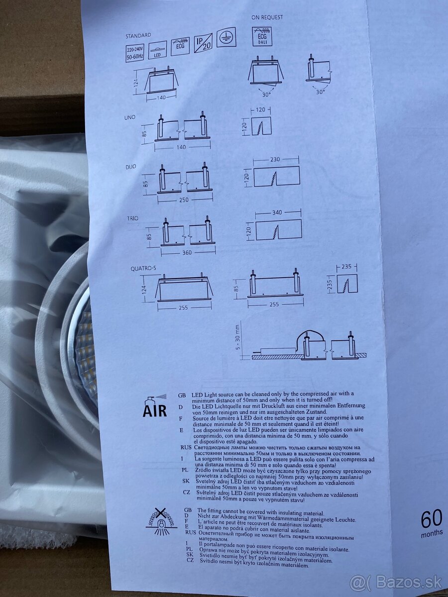 zápustné stropné LED svietidlo / svietidlá - 5