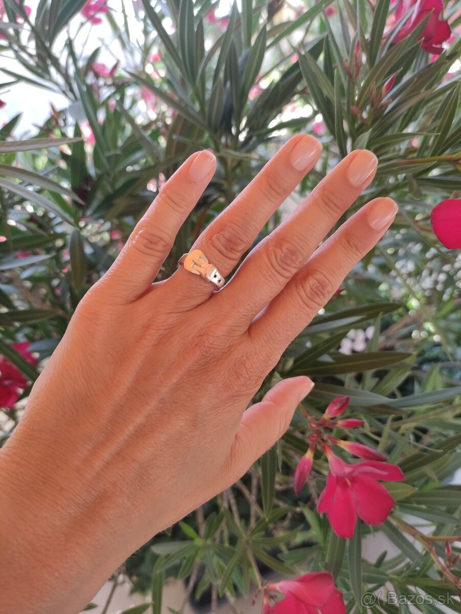 Strieborný prsteň 925 opasok - 5
