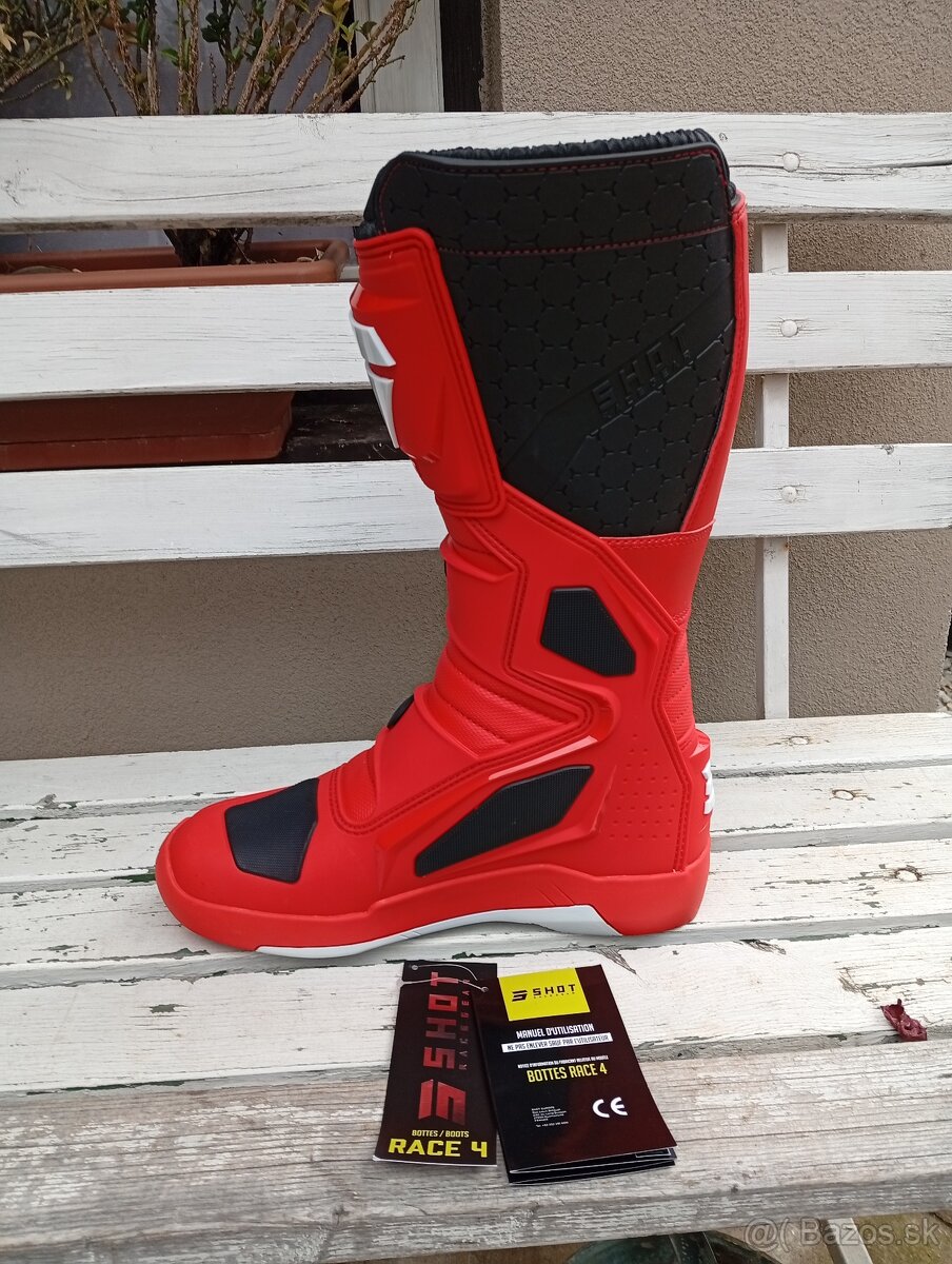 Prilba čižmy mx SHOT červené - 5