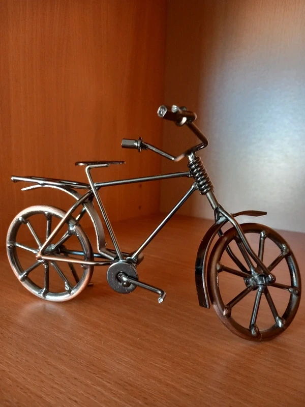 Starý kovový bicykel, dekorácia 18,5x10x8 cm - 5
