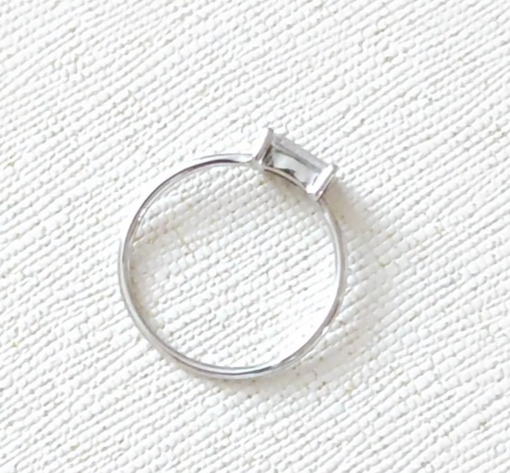 Strieborný prsteň Baguette - 5