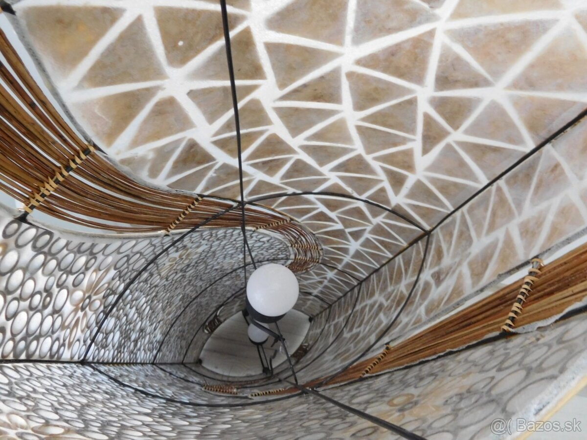 LAMPA stojatá MUŠLA / BAMBUS, - 5