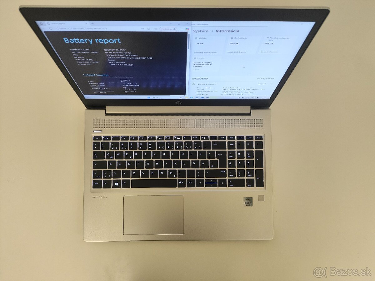 HP ProBook 450 G7 – i5-10210U, 16 GB RAM, 256 GB SSD - 5