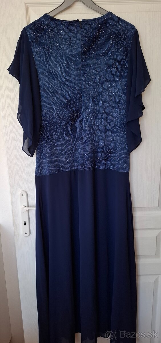 Šaty spoločenské modré 48 (50) - 5