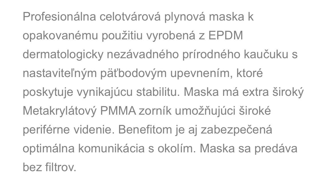 Predam celotvarovu masku PANO - 5