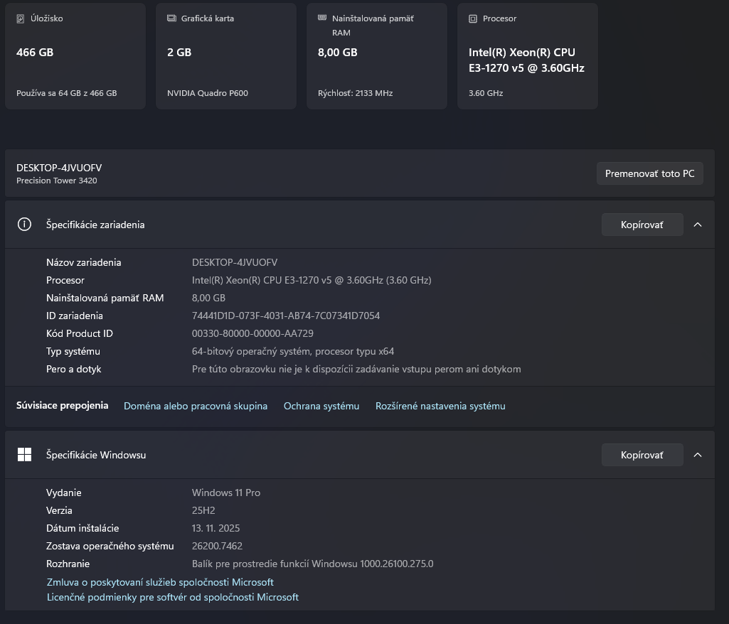 DELL Precision Tower 3420 SFF - Intel Xeon (i7) / Quadro - 5