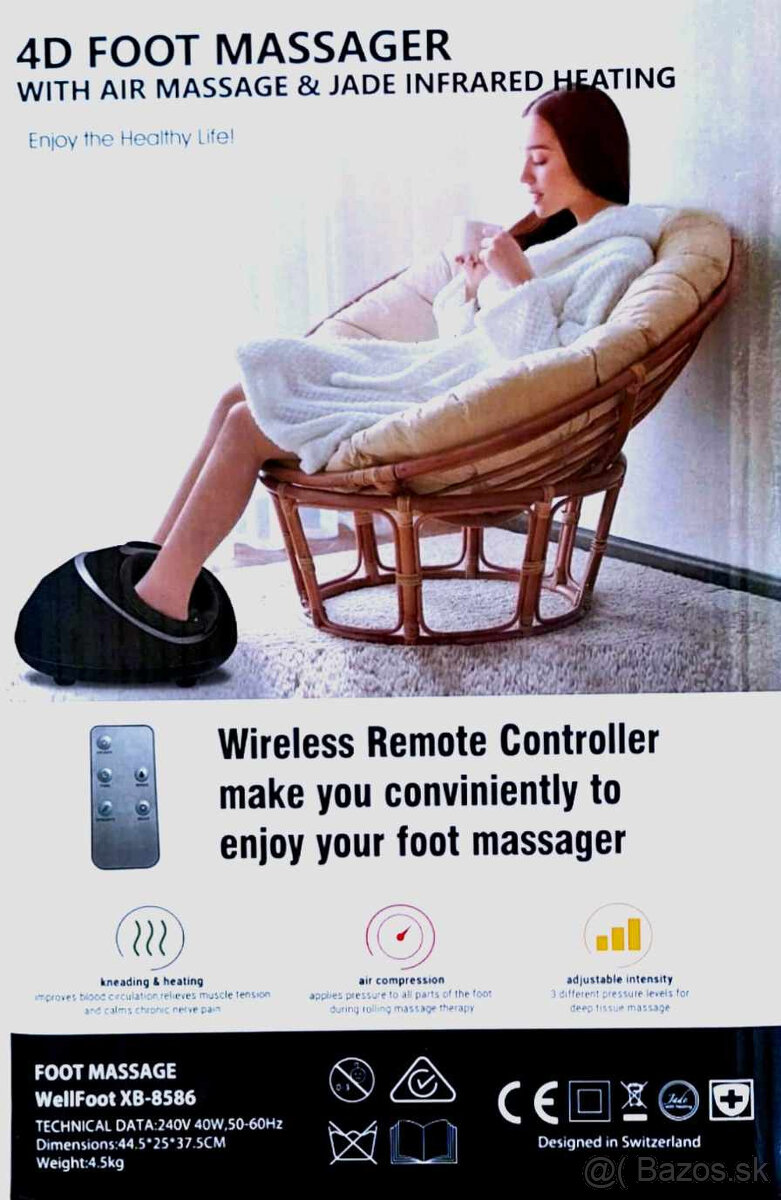 SHIATSU-vzduchovy masážny prístroj na nohy s infra magnetmi - 5