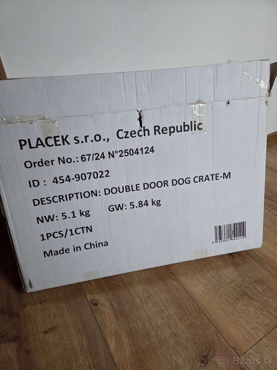 Dog Fantasy klietka skládacia čierná 2 dverová M 75 x 46 x 5 - 5