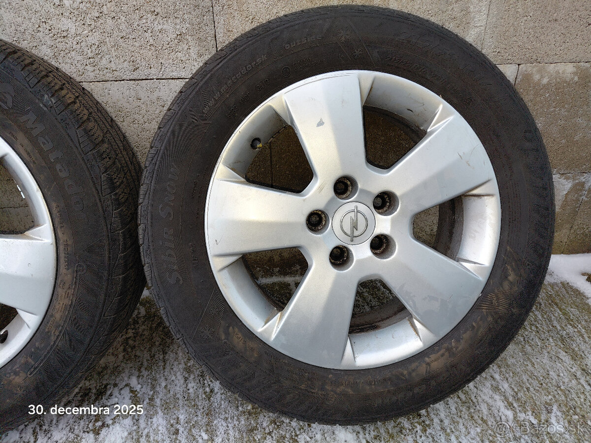 Sada ALU diskov Opel + zim. pneu, rozteč 5 x 110 R16 , ET41 - 5