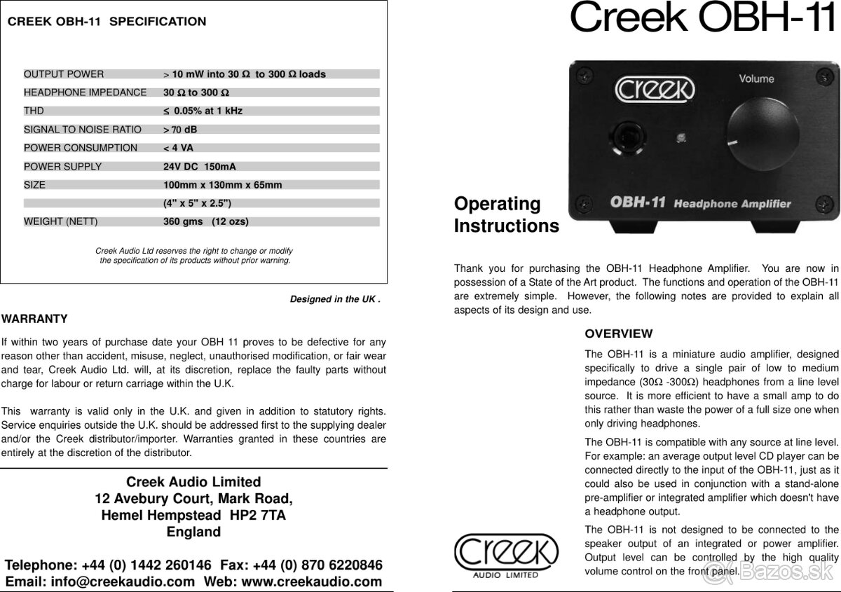 Creek OBH-11 - sluchátkovy zosilňovací - 5