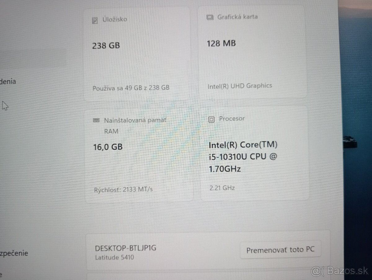 Dell Latitude 5410 + Intel core i5 + 16gb ram + Windows 11 - 5