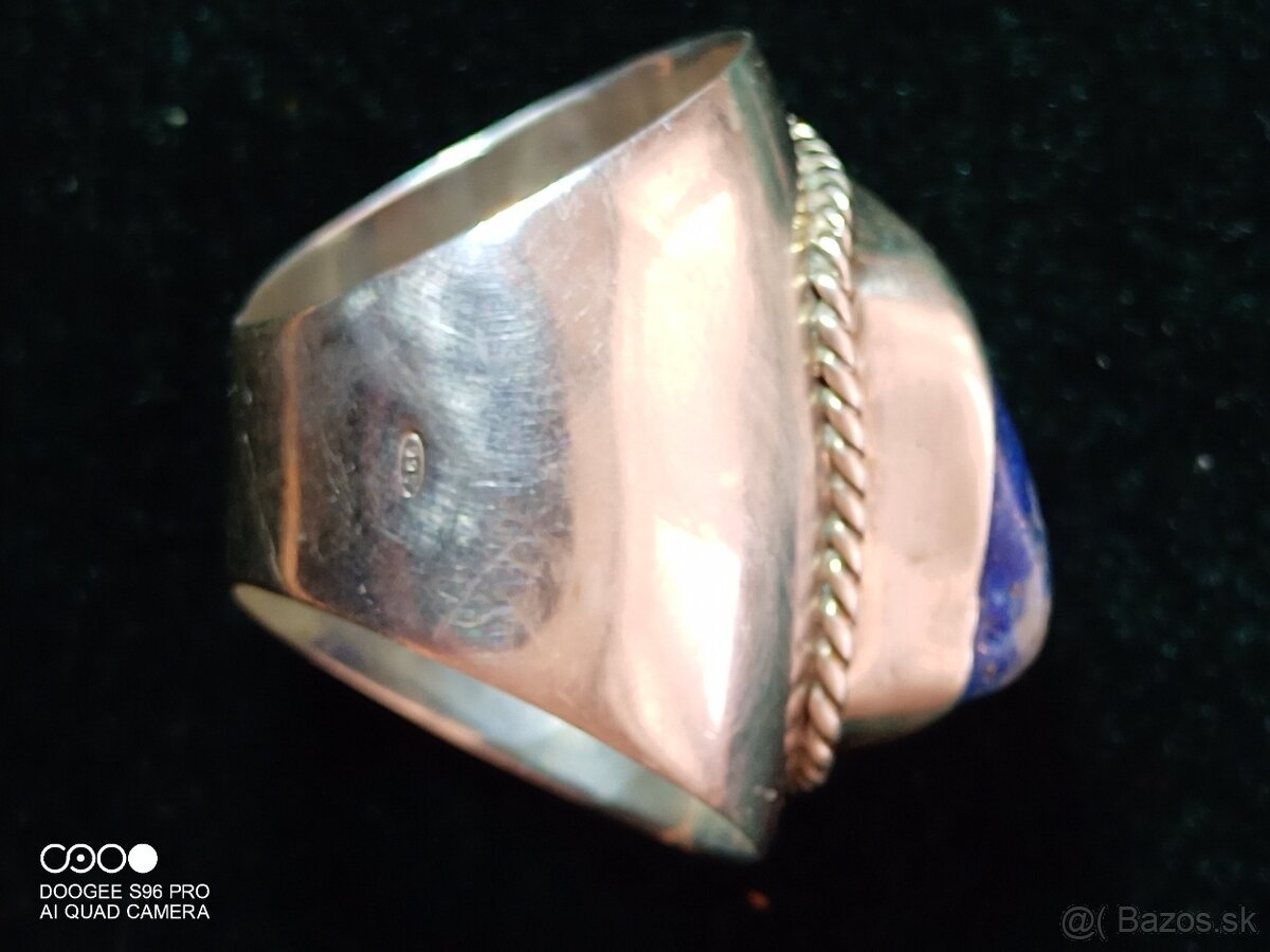 Strieborný prsteň s kameňom/Lapis/ - 5