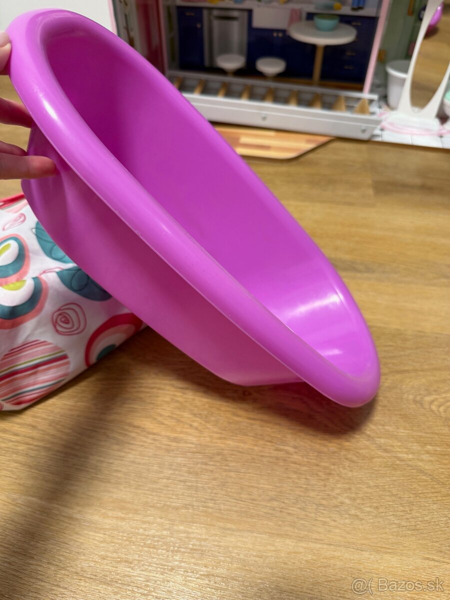 Skladacia postieľka pre bábiky aj s vaničkou a prísl. - 5