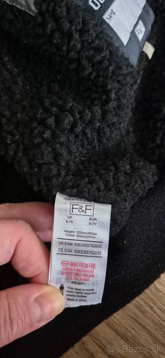 Sivá/šedá zateplená prechodná/zimná bunda, zn. F&F, veľ. 122 - 5