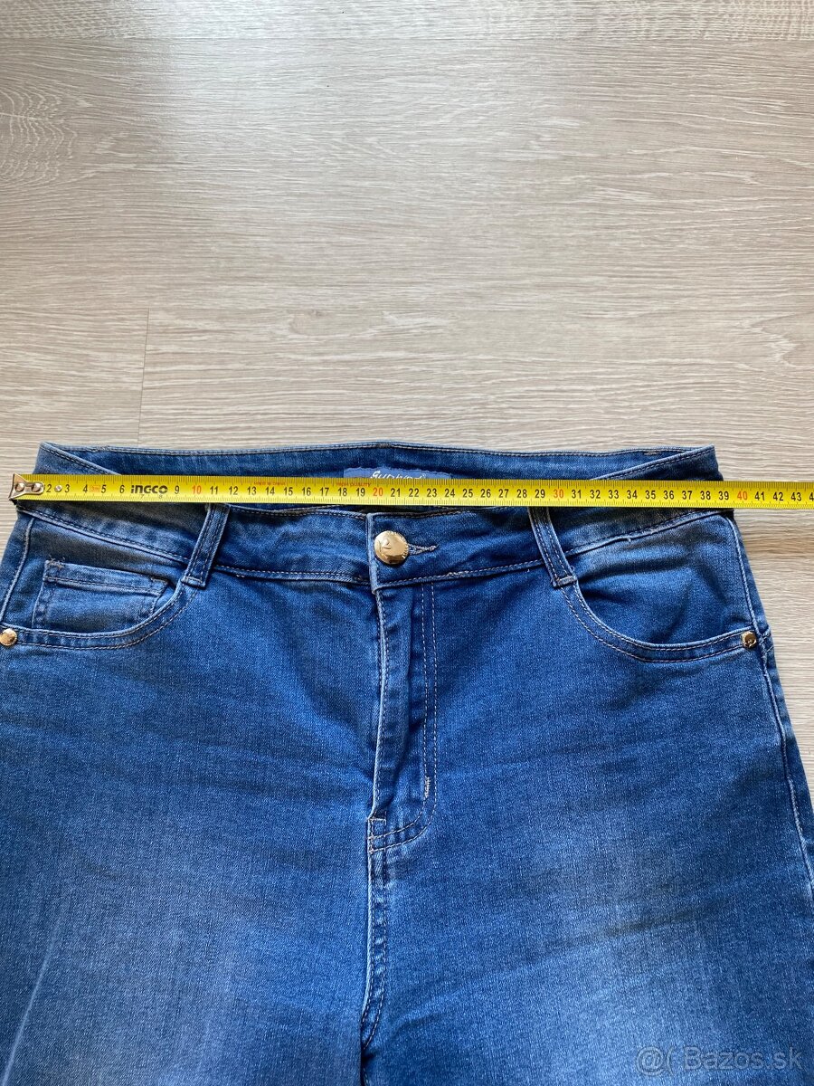 Dámske riflové trištvrťáky veľ.L - 5