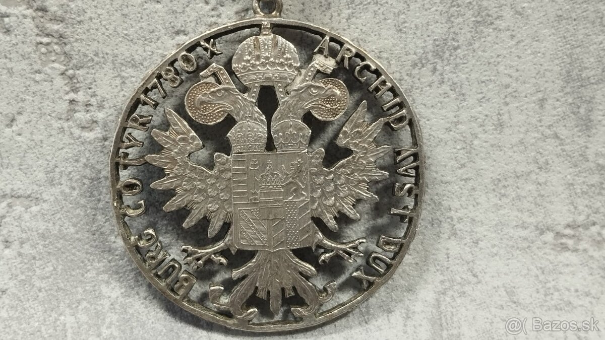 Tolar Marie Terezie(novorazba), stříbrný přívěšek vyřezávaný - 5