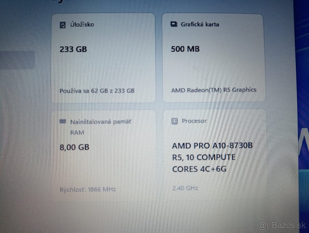 HP elitebook 725 G4 ,AMD A10 quad core , 8gb ram ,Windows 11 - 5