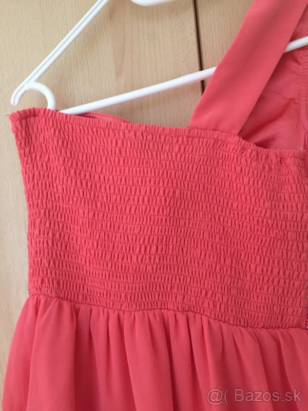 Spoločenské šaty lososové veľ. S - 5